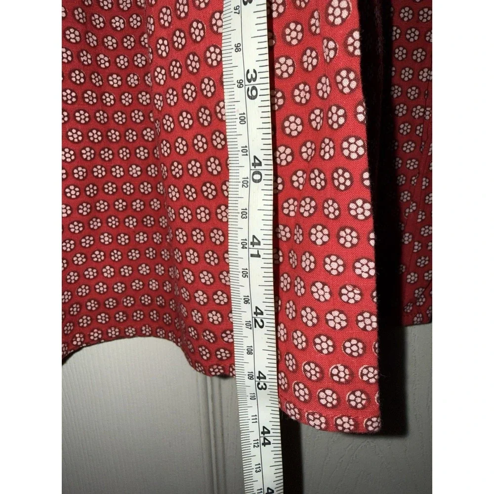 Vintage‎ Bloomingdale's Sleeveless  Cotton Loungewear , Dress Red Floral L